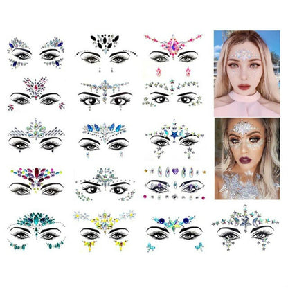 3 PCS  Forehead Green Masquerade Makeup Acrylic Face Sticker - Sticker by PMC Jewellery | Online Shopping South Africa | PMC Jewellery