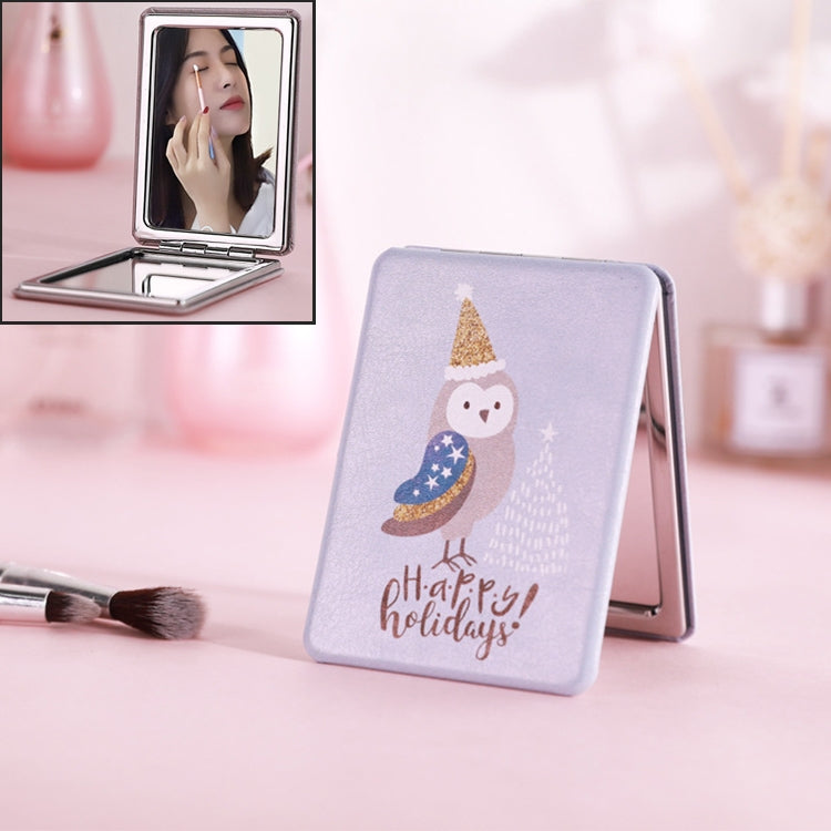 Portable Mini Princess Mirror Double-sided Glass Mirror Girl Folding Vanity Mirror(Square Owel) - Mirror by PMC Jewellery | Online Shopping South Africa | PMC Jewellery