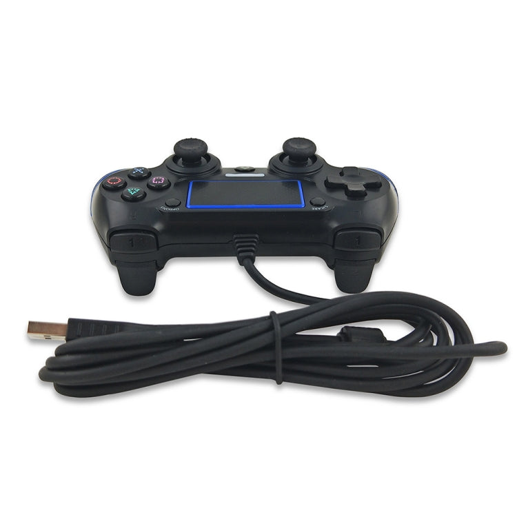 For PS4 Handle Wired Handle Cable Game Controller(Black Blue) - Gamepads by PMC TechLife | Online Shopping South Africa | PMC TechLife