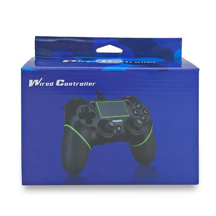 For PS4 Handle Wired Handle Cable Game Controller(Black Blue) - Gamepads by PMC TechLife | Online Shopping South Africa | PMC TechLife