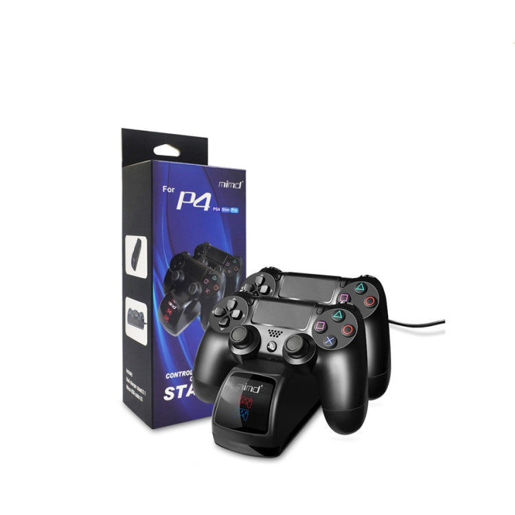 USB Dual Charger Dock Station with LED Indicator for PS4 Wireless Controller(Black) - Charger & Power by mimd | Online Shopping South Africa | PMC Jewellery | Buy Now Pay Later Mobicred