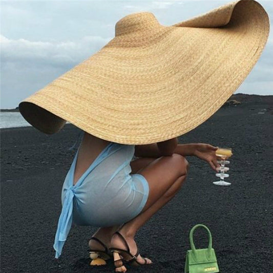 Oversized Fashion Straw Weaving Beach Sunshade Hat, Suitable for Head Circumference: 58-62cm - Peaked Cap by PMC Jewellery | Online Shopping South Africa | PMC Jewellery