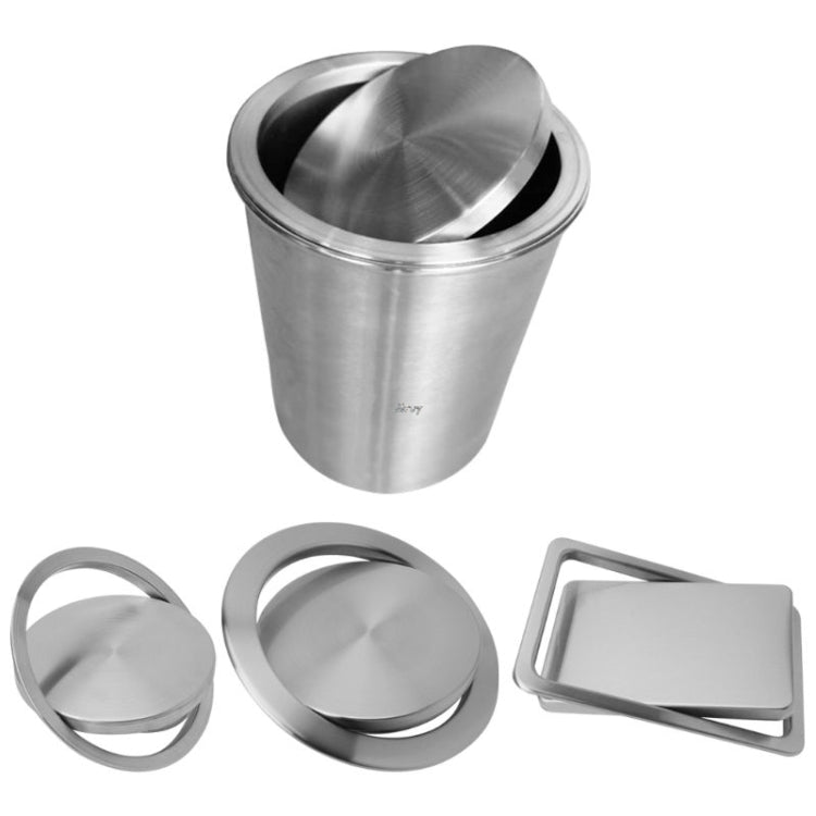 Embedded Type Stainless Steel Swing Cover Flip Kitchen Countertop Trash Can Lid  Cap, Size:Square 16.2x22.7cm(Silver) - Trash Bin & Bags by PMC TechLife | Online Shopping South Africa | PMC TechLife | Buy Now Pay Later Mobicred