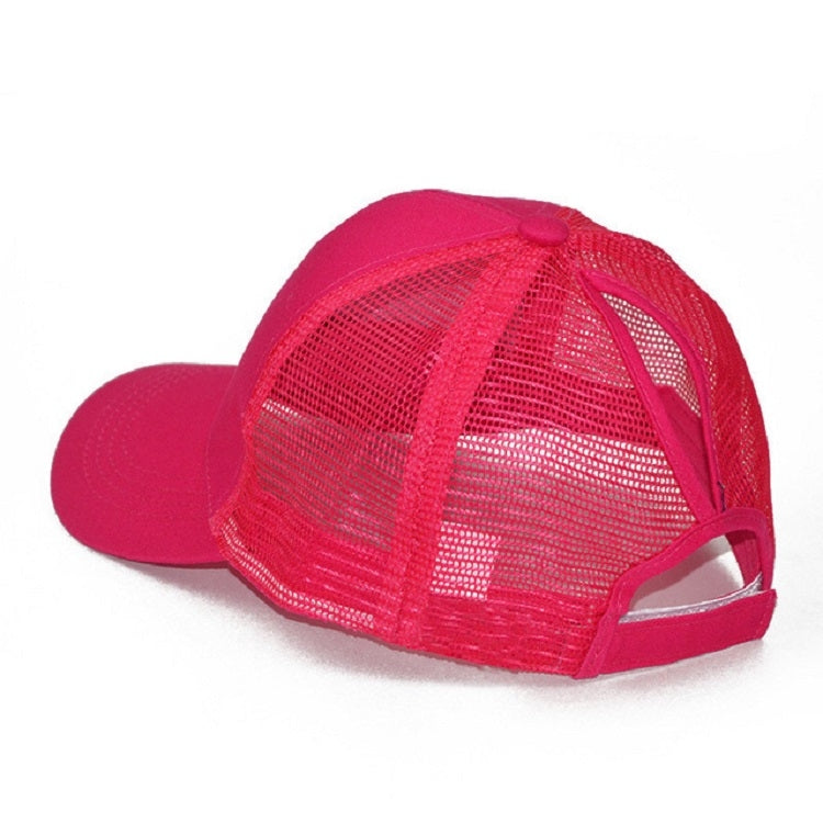 Summer Cotton Mesh Opening Ponytail Hat Sunscreen Baseball Cap, Specification:No Mark(Rose Red) - Peaked Cap by PMC Jewellery | Online Shopping South Africa | PMC Jewellery