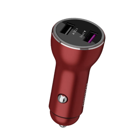 QIAKEY QK505 Dual Ports Fast Charge Car Charger(Red) - Car Charger by QIAKEY | Online Shopping South Africa | PMC Jewellery