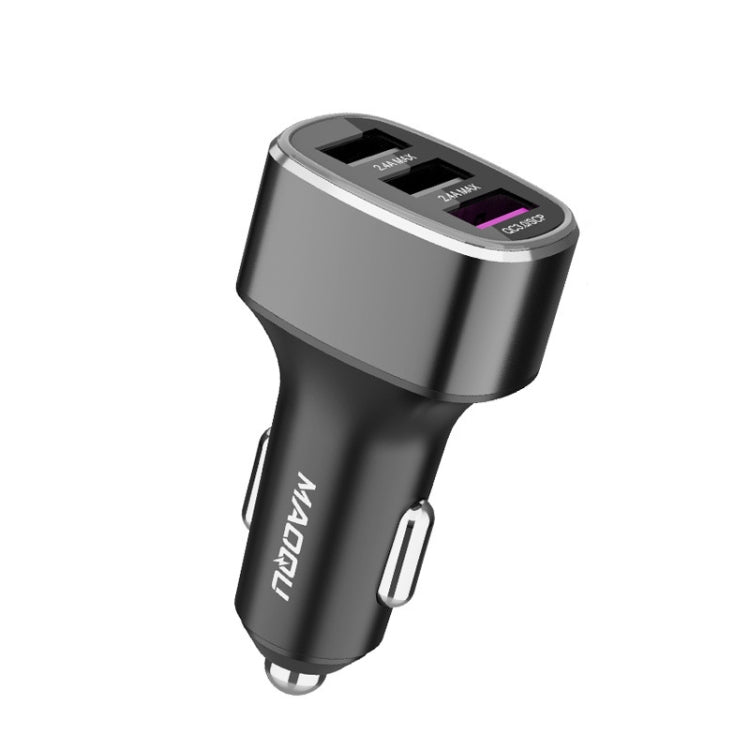 QIAKEY GT680 3 USB Ports Fast Charge Car Charger(Gray) - Car Charger by QIAKEY | Online Shopping South Africa | PMC TechLife | Buy Now Pay Later Mobicred