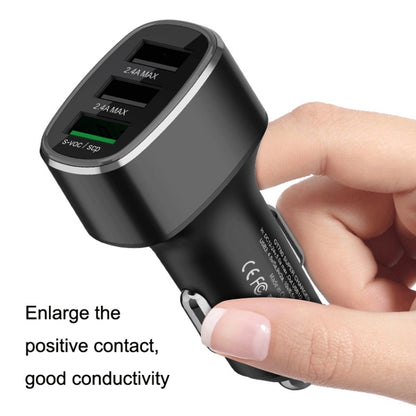 QIAKEY GT780 3 USB Ports Fast Charge Car Charger(Gray) - Car Charger by QIAKEY | Online Shopping South Africa | PMC Jewellery