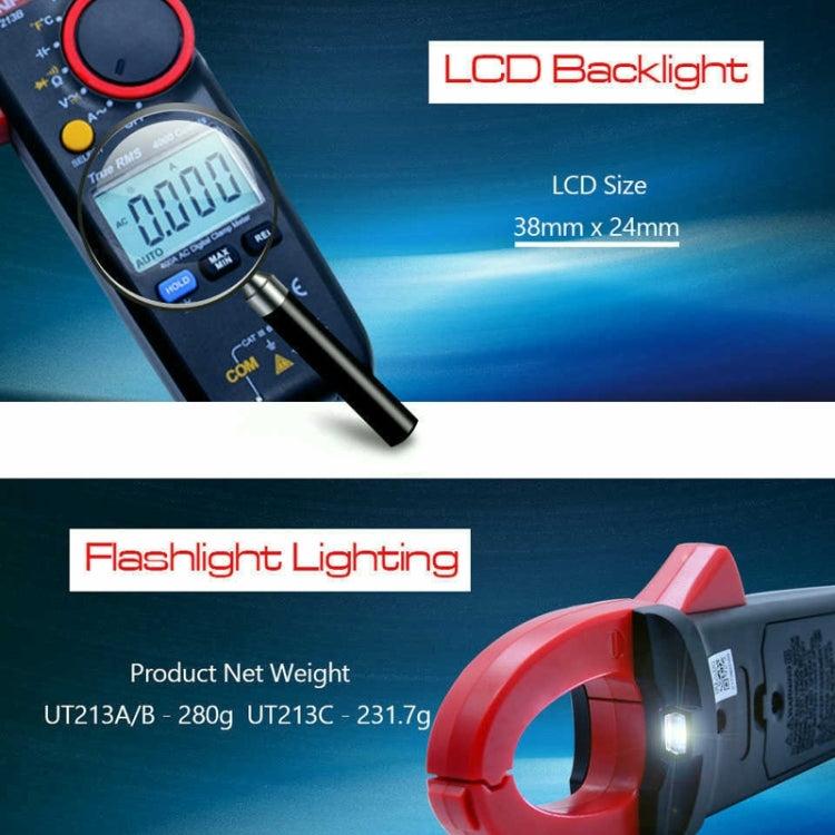 UNI-T UT213C Digital Clamp Meter AC DC Voltage Detector - free shipping - PMC TechLife - Order now!