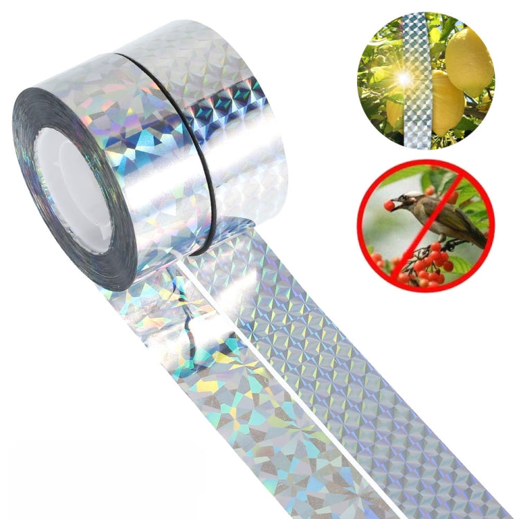 2rolls  4.8 x 50m Double-sided Bird Repeller Ribbon Anti Bird Tape Flashing Reflective Bird Repellent(Laser Frid) - Plant Support & Care by PMC Jewellery | Online Shopping South Africa | PMC Jewellery