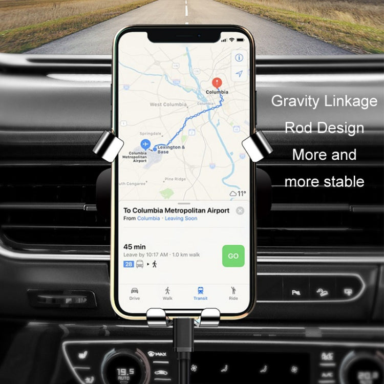 650 Vehicle-mounted Mobile Phone Gravity Bracket Air Outlet Navigation Holder, Color:Silver - Car Holders by PMC Jewellery | Online Shopping South Africa | PMC Jewellery