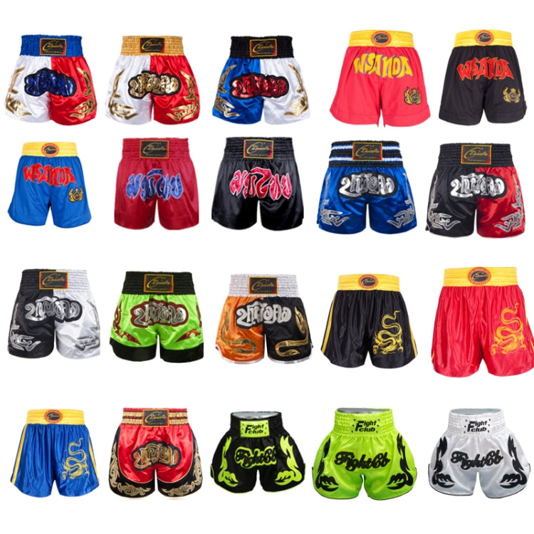 ZhuoAo Muay Thai/Boxing/Sanshou/Fighting Shorts for Men and Women, Size:L(Blue Waist Stitching) - Sportswear by ZhuoAo | Online Shopping South Africa | PMC Jewellery