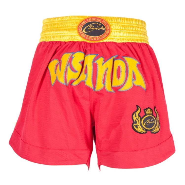 ZhuoAo Muay Thai/Boxing/Sanshou/Fighting Shorts for Men and Women, Size:M(Quick Dry Sanda Red) - Sportswear by ZhuoAo | Online Shopping South Africa | PMC Jewellery | Buy Now Pay Later Mobicred