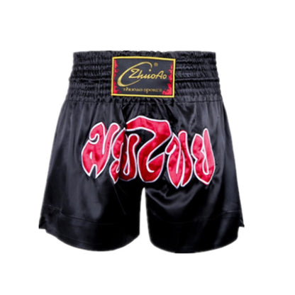 ZhuoAo Muay Thai/Boxing/Sanshou/Fighting Shorts for Men and Women, Size:XL(Alphabet Black) - Sportswear by ZhuoAo | Online Shopping South Africa | PMC Jewellery