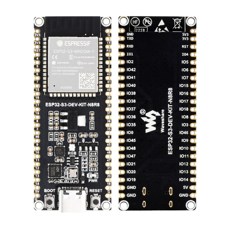 Waveshare ESP32-S3 Microcontroller 2.4GHz Wi-Fi Development Board ESP32-S3-WROOM-1-N8R8 Module Standard Ver. With Pinheader - Arduino Nucleo Accessories by Waveshare | Online Shopping South Africa | PMC Jewellery | Buy Now Pay Later Mobicred