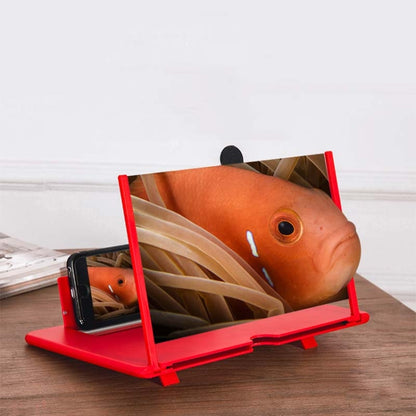 Pull-out Mobile Phone Screen Magnifier 3D Video Desktop Mobile Phone Holder, Size:10 inch(Red) - Screen Magnifier by PMC Jewellery | Online Shopping South Africa | PMC Jewellery