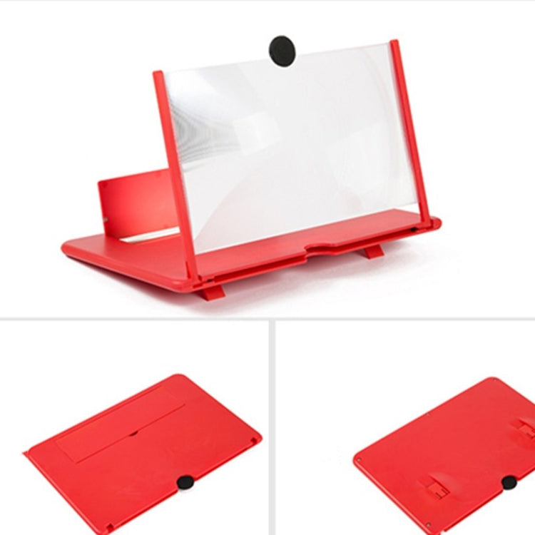 Pull-out Mobile Phone Screen Magnifier 3D Video Desktop Mobile Phone Holder, Size:10 inch(Red) - Screen Magnifier by PMC Jewellery | Online Shopping South Africa | PMC Jewellery