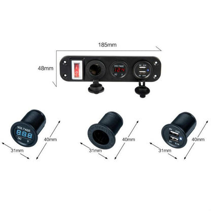 12V-24V Universal Car / Yacht Mobile Phone Charger Modification Ddual USB Panel with Switch(Green Light) - DIY Modified Charger by PMC Jewellery | Online Shopping South Africa | PMC Jewellery