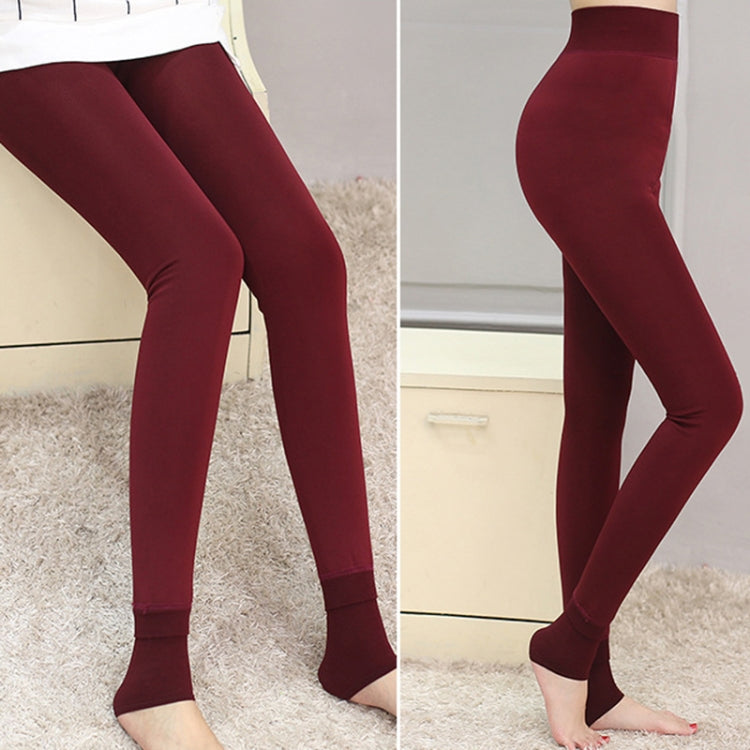 2 PCS Autumn and Winter Models Plus Velvet Thick Stepping Base Women Slim Slimming Warm Pants, Size:M(Purple) - Tight Pantyhose by PMC Jewellery | Online Shopping South Africa | PMC Jewellery