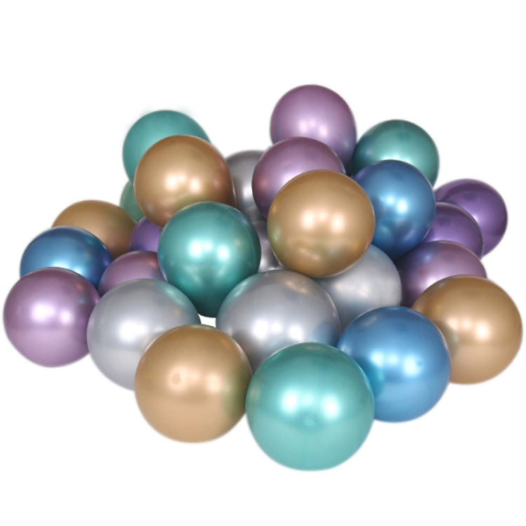 50 PCS 12inch Glossy Metal Pearl Latex Balloons Metallic Color Inflatable Air Ball Birthday Party Decor(Blue) - Balloons by PMC Jewellery | Online Shopping South Africa | PMC Jewellery