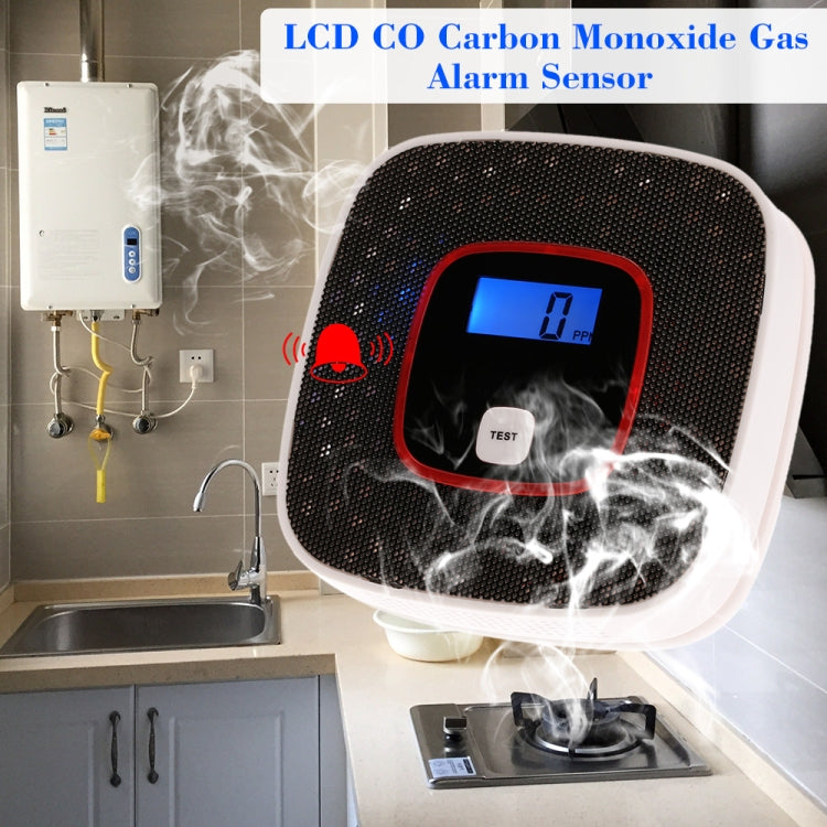 Carbon Monoxide Detector Gas Alarm Sensor Poisoning Gas Tester Human Voice Warning Detector with LCD Display(Black) - Smoke Gas Detector by PMC Jewellery | Online Shopping South Africa | PMC Jewellery