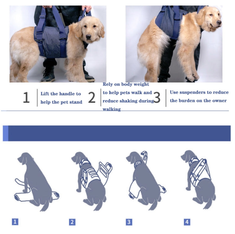 Pet Leash Senior Dogs Walking Aids Chest Harness, Size: XS(Dark Blue) - Leashes by PMC TechLife | Online Shopping South Africa | PMC TechLife