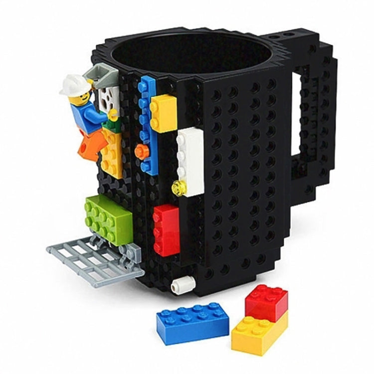 Building Blocks Design Creative Milk Mug Coffee Cup Build-on Brick Drinking Water Holder, Value:301-400ml(Black) - Drinking Tools by PMC Jewellery | Online Shopping South Africa | PMC Jewellery