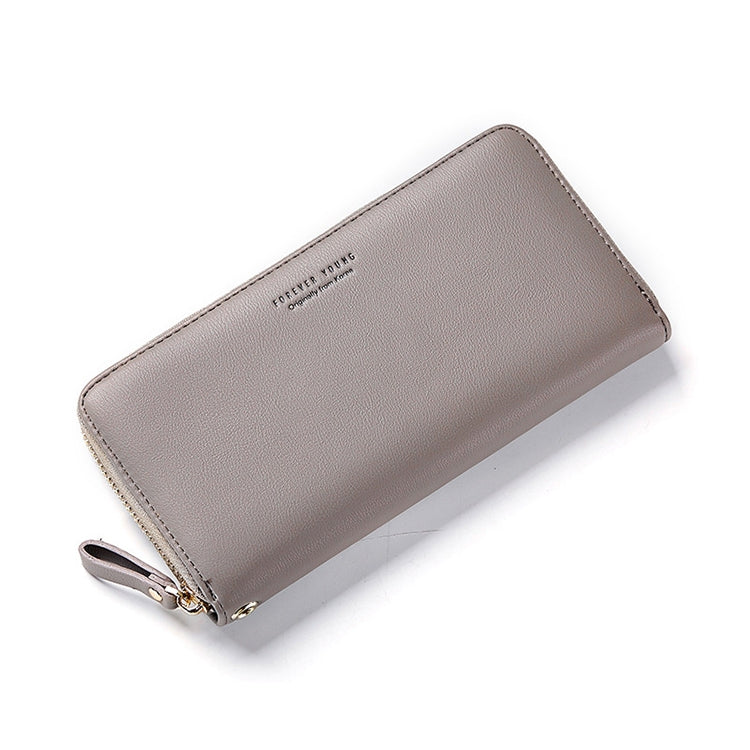 Women Long Clutch Wallet Large Capacity Wallets Female Purse Phone Pocket Card Holder(Gray) - Wallets by PMC Jewellery | Online Shopping South Africa | PMC Jewellery