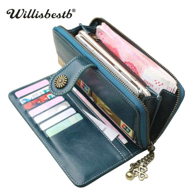 Vintage Button Phone Purses Women Wallets Female Purse Leather Brand Retro Ladies Long Zipper Woman Wallet Card Clutch(Long yellow) - Wallets by PMC Jewellery | Online Shopping South Africa | PMC Jewellery