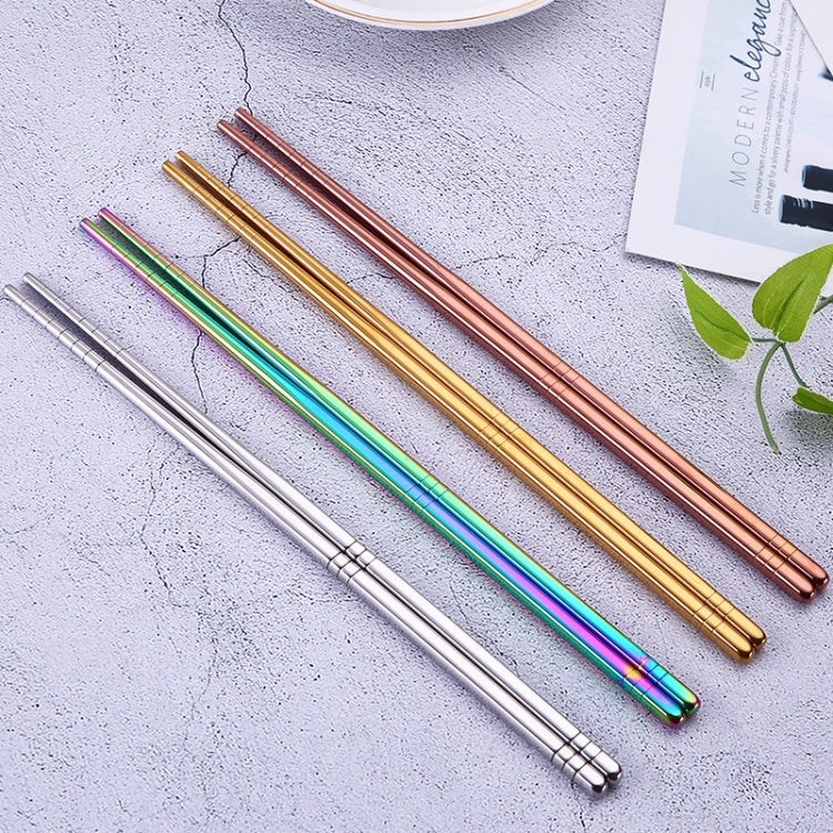 1 Pair Stainless Steel Tableware Colorful Reusable Metal Chopsticks Dishware, Length：23cm(Multicolor) - Cutlery Sets by PMC Jewellery | Online Shopping South Africa | PMC Jewellery