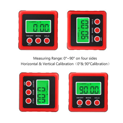 3 Button Mini Precision Magnetic Digital Tilt Box / Tilt Meter / Inclinometer(Red) - Measuring Tools by PMC Jewellery | Online Shopping South Africa | PMC Jewellery