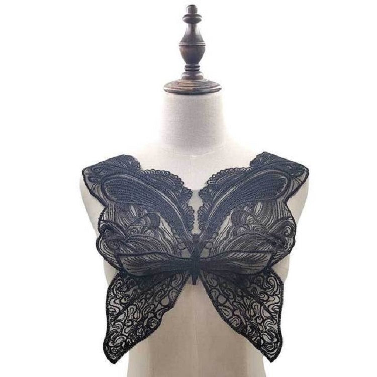 Butterfly Shape Embroidery Corsage Lace Collar DIY Clothing Accessories, Size: About 42 x 38cm(Black) - DIY Apparel Sewing by PMC Jewellery | Online Shopping South Africa | PMC Jewellery