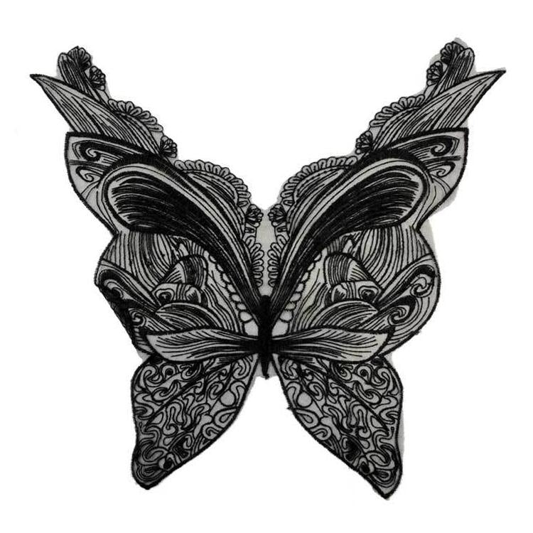 Butterfly Shape Embroidery Corsage Lace Collar DIY Clothing Accessories, Size: About 42 x 38cm(Black) - DIY Apparel Sewing by PMC Jewellery | Online Shopping South Africa | PMC Jewellery