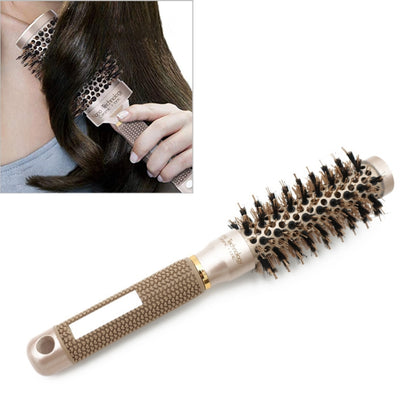 Ceramic Aluminium Hair Comb Round Brush with Nylon Bristle Professional Barber Styling Hair Brush(25mm) - Combs by PMC Jewellery | Online Shopping South Africa | PMC Jewellery