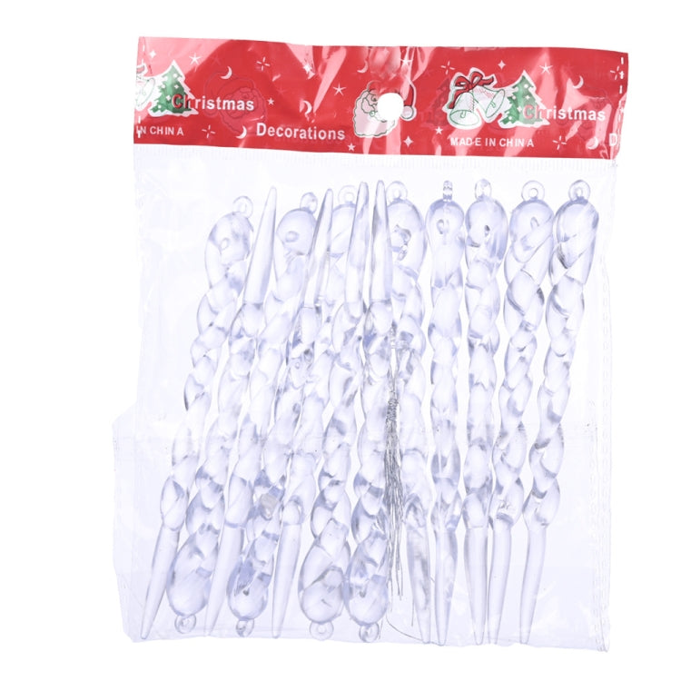 12pcs/bag Christmas Supplies Transparent Ice Bar Pendant Christmas Tree Decoration Thread Pendant - Ornaments by PMC Jewellery | Online Shopping South Africa | PMC Jewellery