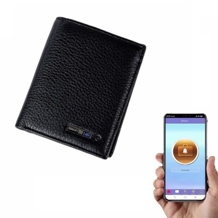 Vertical Wallet Smart Bluetooth Anti-Lost Anti-Theft Leather Bag, Style:Smart(Black) - Antimagnetic RFID Package by PMC Jewellery | Online Shopping South Africa | PMC Jewellery | Buy Now Pay Later Mobicred