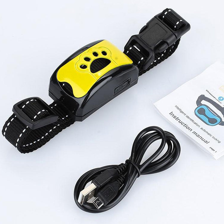 Rechargeable Waterproof Intelligent Identification Automatic Lock Bark Stop(Lemon Yellow) - Training Aids by PMC Jewellery | Online Shopping South Africa | PMC Jewellery