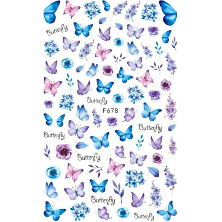 10pcs 3D Adhesive Butterfly Retro Rose Color Nail Art Sticker(F-678) - Nail Stickers by PMC Jewellery | Online Shopping South Africa | PMC Jewellery