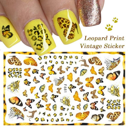 10pcs 3D Adhesive Butterfly Retro Rose Color Nail Art Sticker(F-626) - Nail Stickers by PMC Jewellery | Online Shopping South Africa | PMC Jewellery