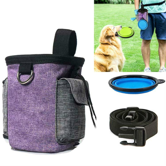 Pet Training Waist Bag With Belt Portable Outing Training Pet Snack Bag, Specification: Waist Bag+Folding Bowl - Pet Bags by PMC Jewellery | Online Shopping South Africa | PMC Jewellery