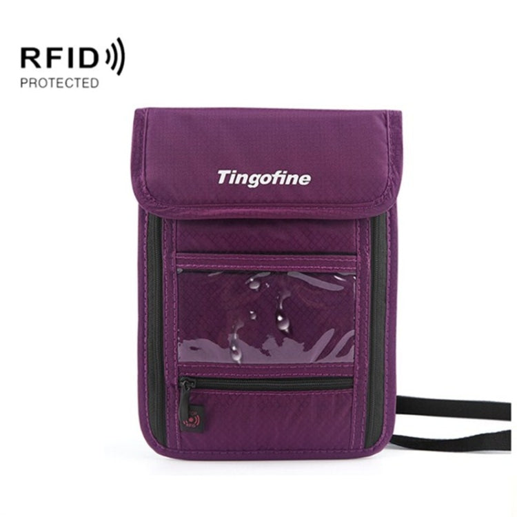 Travel Storage Messenger Passport Bag Multifunctional RFID Anti-Theft Hanging Neck Document Bag Card Bag, Size: 21x16cm(Purple) - Antimagnetic RFID Package by PMC Jewellery | Online Shopping South Africa | PMC Jewellery