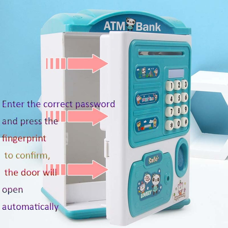 Simulation Password Fingerprint Sensor Unlocking Money Box Automatic Roll Money Safe ATM Piggy Bank(Pink) - Piggy Banks by PMC Jewellery | Online Shopping South Africa | PMC Jewellery