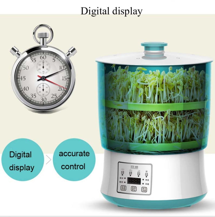RONGWEI Bean Sprouts Machine Household Automatic Large-Capacity Bean Sprouts Barrel, CN Plug, Style:Double Layer+Double Plate+3m  Cable - Gadgets by PMC Jewellery | Online Shopping South Africa | PMC Jewellery