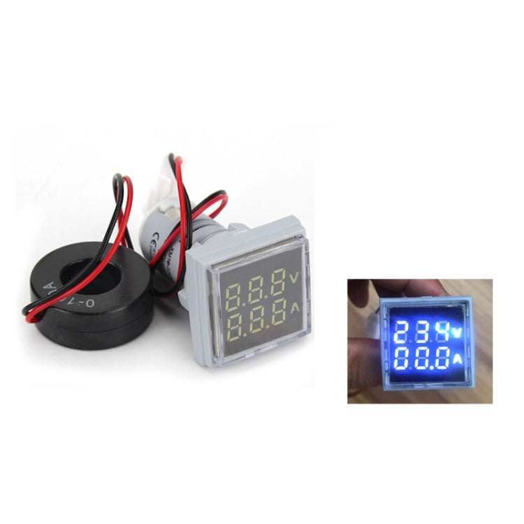 AD16-22FVA Square Signal Indicator Type Mini Digital Display AC Voltage And Current Meter(White) - Current & Voltage Tester by PMC Jewellery | Online Shopping South Africa | PMC Jewellery