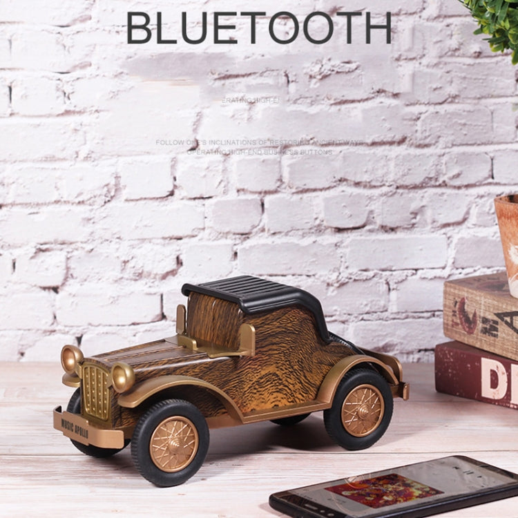 A9 Retro Wood Grain Classic Car Shape Wireless Bluetooth Speaker Subwoofer Radio Portable Mobile Phone Stand Mini Speaker(Rose Pear) - Mini Speaker by PMC Jewellery | Online Shopping South Africa | PMC Jewellery