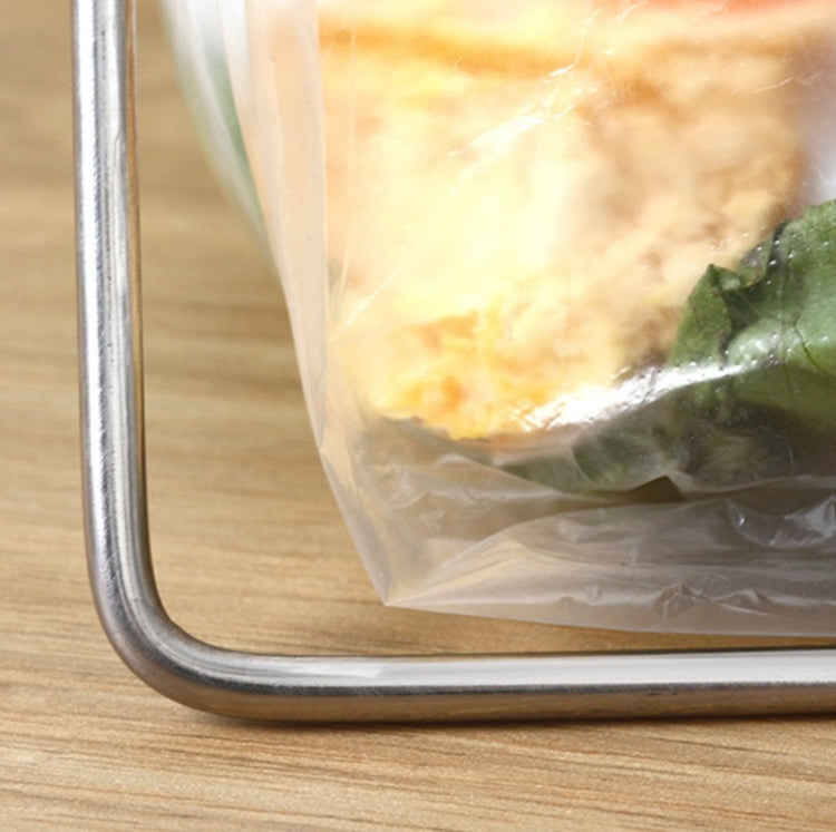 Stainless Steel Kitchen Foldable Storage Rack Plastic Bag Towel Trash Can Holder - Shelf by PMC TechLife | Online Shopping South Africa | PMC TechLife