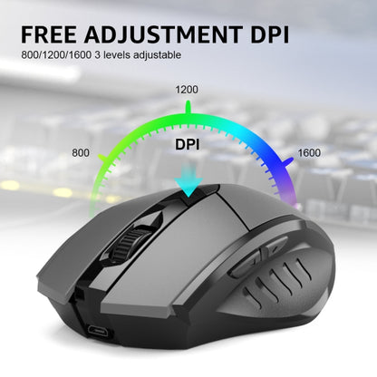 Inphic PM6 6 Keys 1000/1200/1600 DPI Home Gaming Wireless Mechanical Mouse, Colour: Gray Wireless Charging Silent Version - Wireless Mice by Inphic | Online Shopping South Africa | PMC Jewellery | Buy Now Pay Later Mobicred