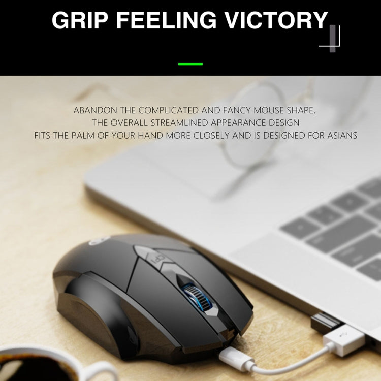 Inphic PM6 6 Keys 1000/1200/1600 DPI Home Gaming Wireless Mechanical Mouse, Colour: Gray Wireless Charging Silent Version - Wireless Mice by Inphic | Online Shopping South Africa | PMC Jewellery | Buy Now Pay Later Mobicred