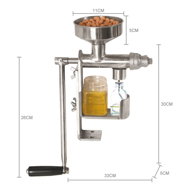 Manual Peanut Nuts Seeds Oil Press Expeller Oil Extractor Machine(Silver) - Stirrer & Squeezer by PMC Jewellery | Online Shopping South Africa | PMC Jewellery