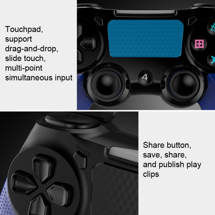 2 PCS Bluetooth Wireless Gamepad Touch Screen With Light Audio Dual Vibration Controller For PS4(Blue) - Gamepads by PMC Jewellery | Online Shopping South Africa | PMC Jewellery