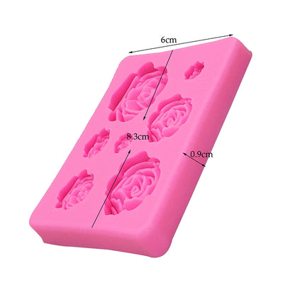 2 PCS DIY Handmade Soap Chocolate Fondant Baking Mold 3D Rose Flower Cake Decoration Silicone Mold(Pink) - Food Molds by PMC Jewellery | Online Shopping South Africa | PMC Jewellery